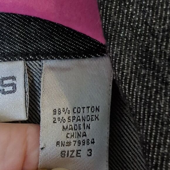 Chico's Black Denim Jacket with Rhinestones and Studs Size 3 - Picture 4 of 8